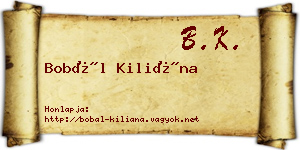 Bobál Kiliána névjegykártya